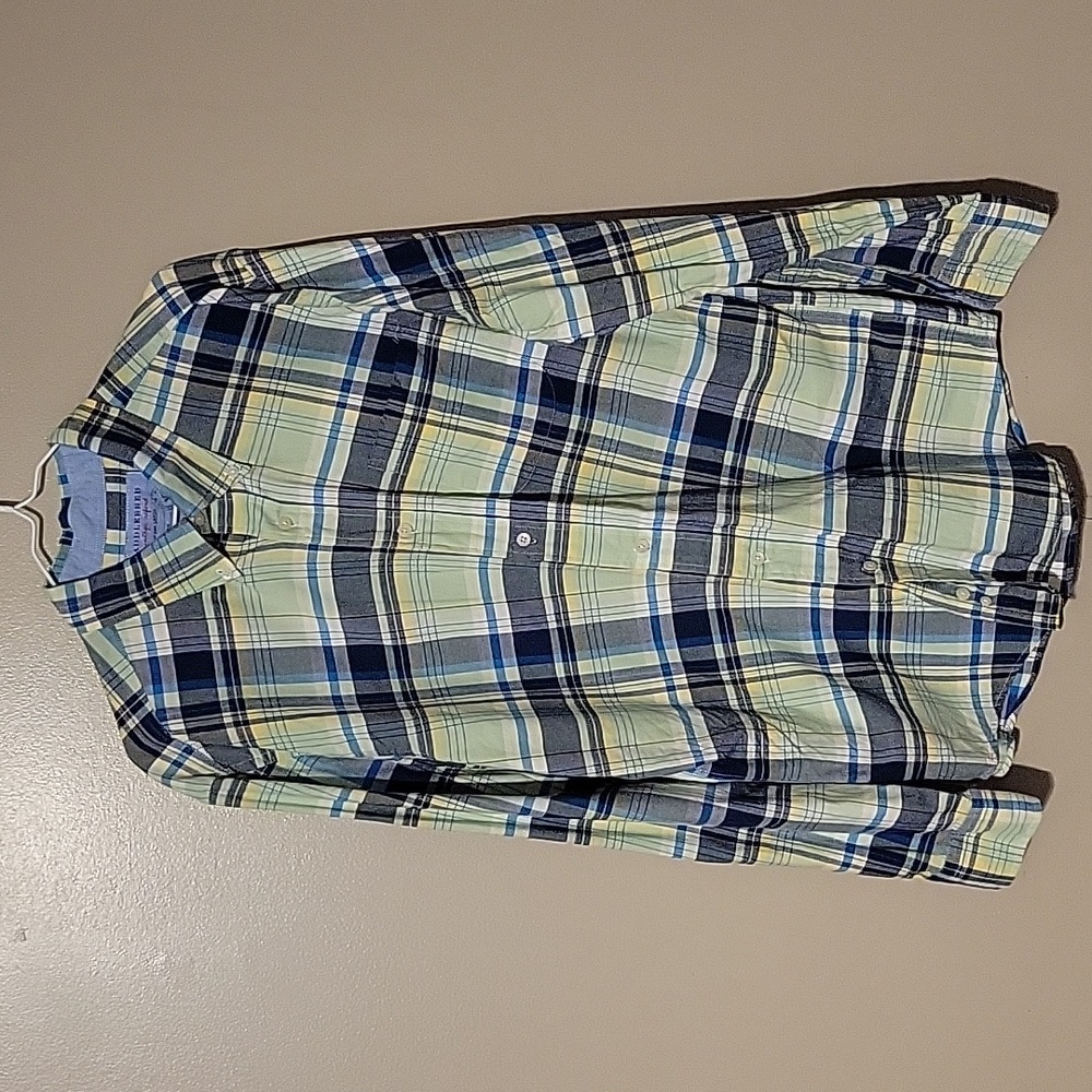 Saddlebred Button Down Long Sleeve Shirt‎ Green Multicolor Mens Size Large